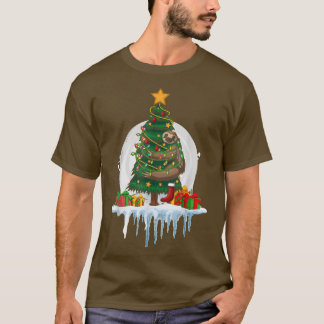 Christmas Tree Fairy Lights Snow Christmas Sloth  T-Shirt