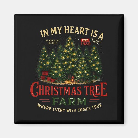 Christmas Tree Farm In My Heart Holiday Forest Gif Magnet (Vorne)