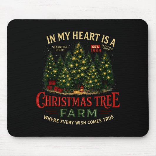 Christmas Tree Farm In My Heart Holiday Forest Gif Mousepad (Vorne)