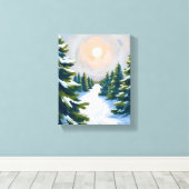 Christmas Tree Farm Watercolor Leinwanddruck (Insitu (Holzboden))