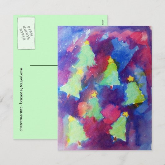 CHRISTMAS TREE FEIERTAGSPOSTKARTE (Vorne/Hinten)