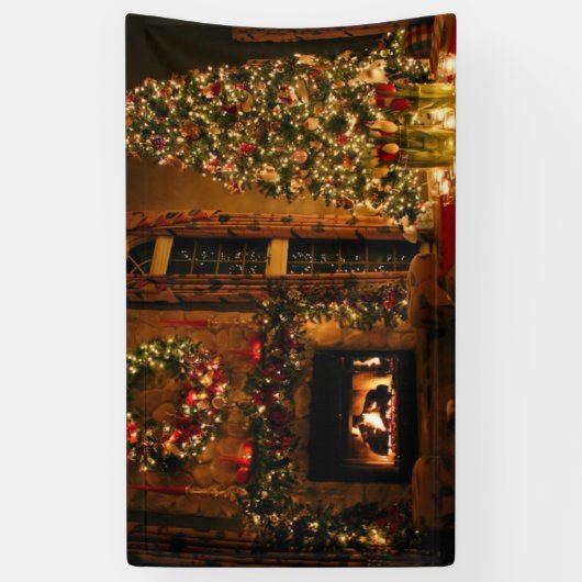 Christmas tree fireplace banner (Vertikal)