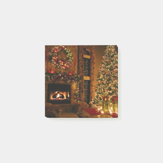 Christmas tree fireplace post-it klebezettel (Vorderseite)
