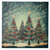Christmas Tree Forest Celebration Fliese (Vorderseite)