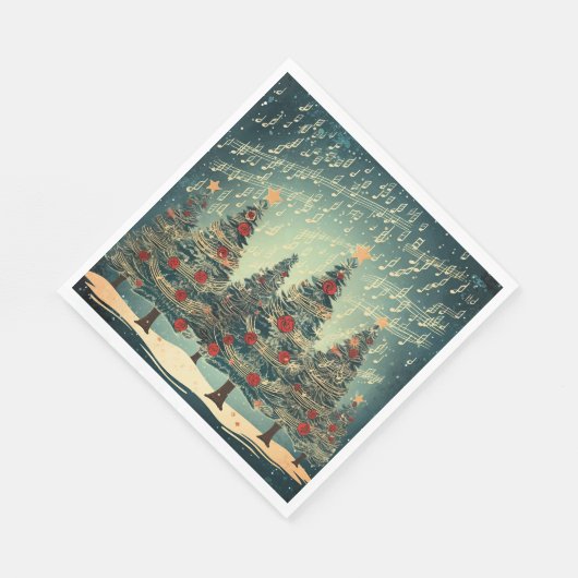 Christmas Tree Forest Celebration Serviette (Ecke)