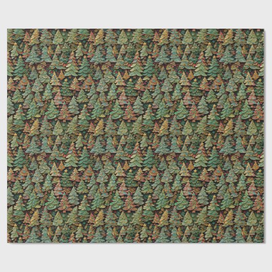 Christmas Tree Forest Whimsey Geschenkpapier (Flach)