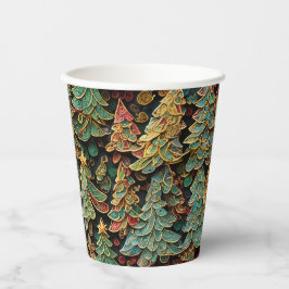 Christmas Tree Forest Whimsey Pappbecher