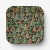 Christmas Tree Forest Whimsey Pappteller (Vorderseite)