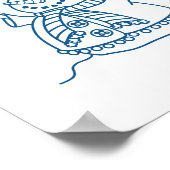 Christmas Tree Foto Collage Blue Style Poster (Ecke)