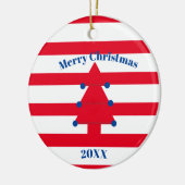Christmas Tree Foto Red Blue White Keramik Ornament (Links)