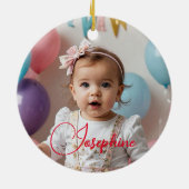 Christmas Tree Foto Red Blue White Keramik Ornament (Hinten)