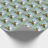 Christmas Tree Funny Cat Geschenkpapier (Ecke)
