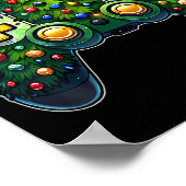 Christmas Tree Gaming Shirts Videospielcontroller Poster (Ecke)