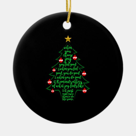 Christmas Tree Gedicht - Weihnachtsfamilie Keramik Ornament (Vorne)