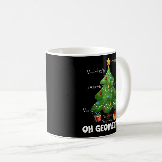 Christmas Tree Geometree Geometry Funny Math Teach Kaffeetasse (VorderseiteRechts)