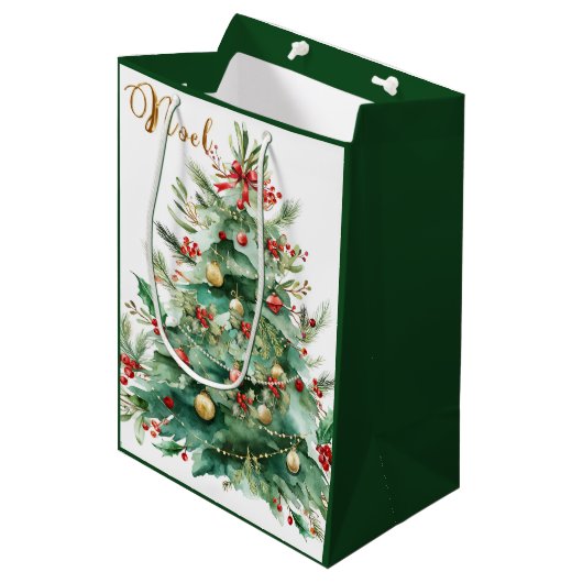 Christmas Tree Gift Bag Mittlere Geschenktüte (Vorderseite Schrägansicht)