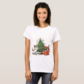 Christmas Tree & Gift Surprise Cats  T-Shirt (Vorne ganz)