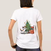 Christmas Tree & Gift Surprise Cats T-Shirt (Rückseite)