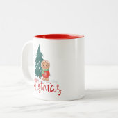 Christmas Tree Gingerbread Holiday Mug  Zweifarbige Tasse (Vorderseite Links)