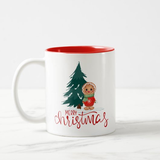 Christmas Tree Gingerbread Holiday Mug  Zweifarbige Tasse (Links)