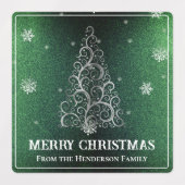 Christmas Tree Glitter and Snowflakes | Green Etiketten (Design 1)
