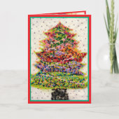 Christmas Tree glitter sparkle red green beads Karte (Vorderseite)
