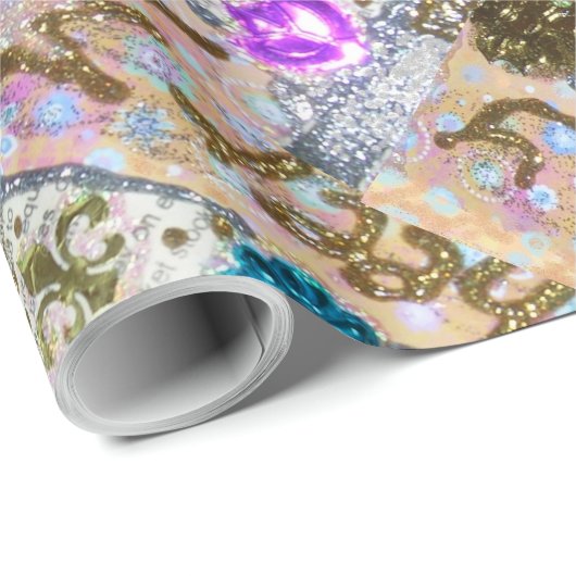 cHRISTMAS Tree Glitzer Collage Geschenkpapier (Rolleneckpunkt)