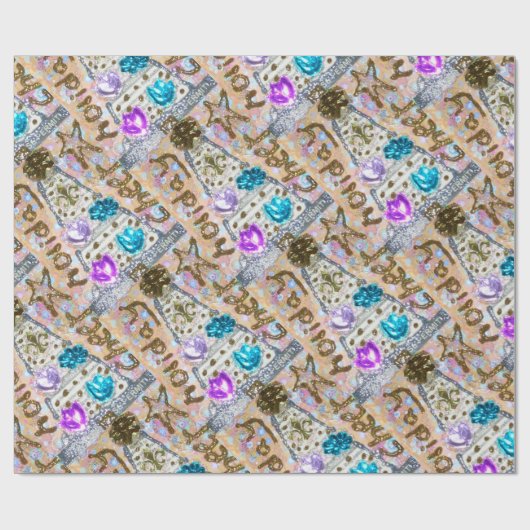 cHRISTMAS Tree Glitzer Collage Geschenkpapier (Flach)