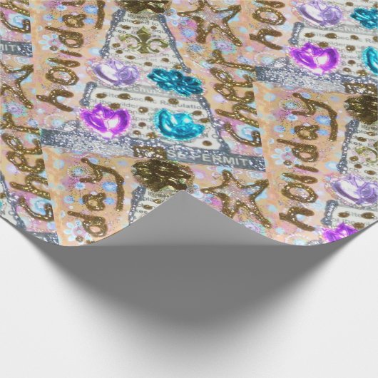 cHRISTMAS Tree Glitzer Collage Geschenkpapier (Ecke)