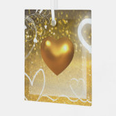 Christmas Tree Golden Heart Glass Ornament (Vorderseite links)