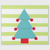 Christmas Tree Green Blue White Geschenkpapier (Flach)