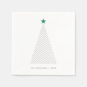 Christmas Tree Green Star Scandi Serviette (Vorderseite)