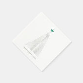 Christmas Tree Green Star Scandi Serviette (Ecke)