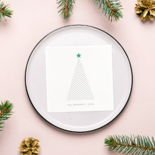 Christmas Tree Green Star Scandi Serviette