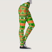 CHRISTMAS TREE GREEN WHITE RED ORNAMENTS LEGGINGS (Rechts)