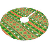 CHRISTMAS TREE GREEN WHITE RED ORNAMENTS POLYESTER WEIHNACHTSBAUMDECKE (Schrägansicht)
