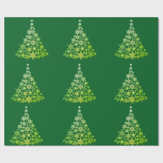 Christmas Tree Green Wrapping Paper Geschenkpapier (Flach)
