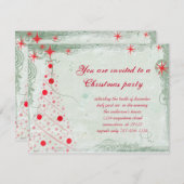 Christmas Tree Grunge Christmas Party Invitation Einladung (Vorne/Hinten)