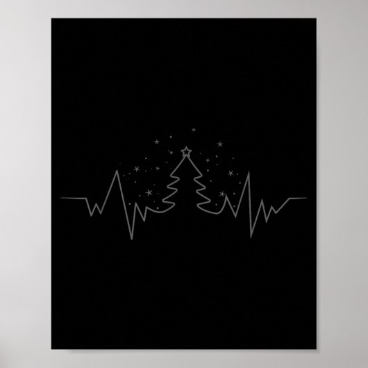 Christmas Tree Heartbeat Funny For Xmas Lovers Poster (Vorne)