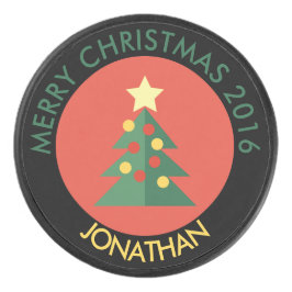 Christmas Tree Hockey Puck