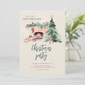 Christmas Tree Holiday Party Invitation Einladung (Stehend Vorderseite)