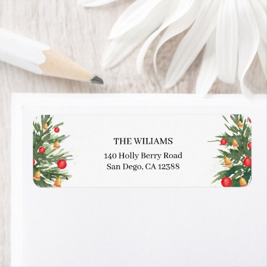 Christmas Tree Holiday Return Address  (Insitu)