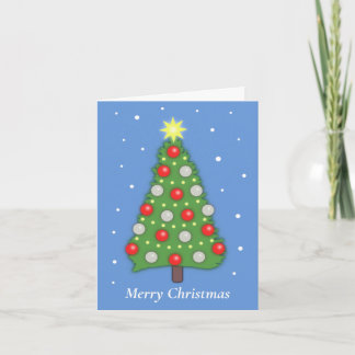 Christmas Tree in Snow Festive Holiday Card Karte