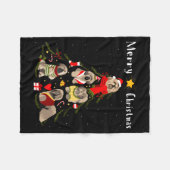 Christmas Tree Lhasa Apso Lover Xmas Dog Owner New Fleecedecke (Vorderseite (Horizontal))