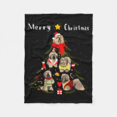 Christmas Tree Lhasa Apso Lover Xmas Dog Owner New Fleecedecke (Vorderseite)