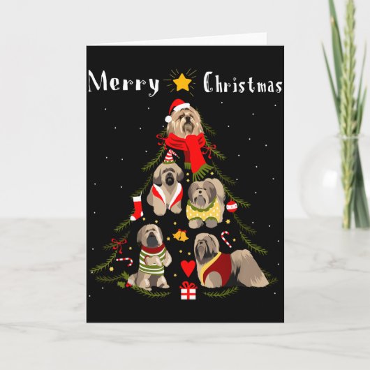 Christmas Tree Lhasa Apso Lover Xmas Dog Owner New Karte (Vorderseite)