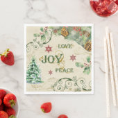 Christmas Tree Liebe Joy Peace Holly Typografy Serviette (Beispiel)