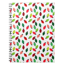Christmas Tree Lights Bulbs Cover Notebook Journal Notizblock