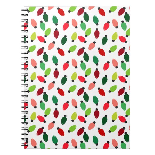Christmas Tree Lights Bulbs Cover Notebook Journal Notizblock (Vorderseite)