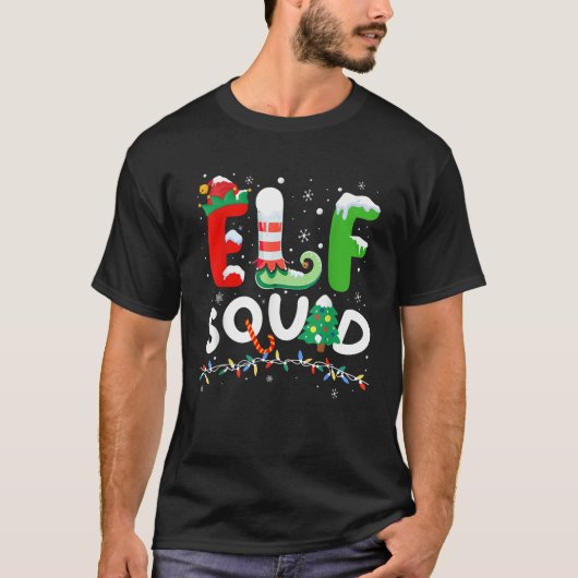 Christmas Tree Lights Elf Squad For Women Men  T-Shirt (Vorderseite)